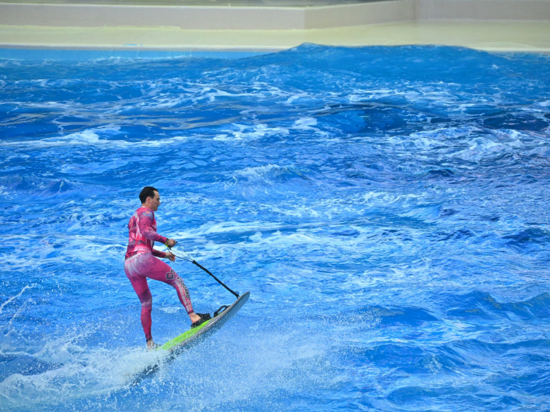 Man Surfing on a Wave Pool | Surf Culture