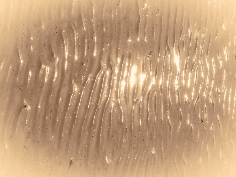 Shallow reflections move across hardened terrain in Satori, where water survives only as texture, memory, and trace. 