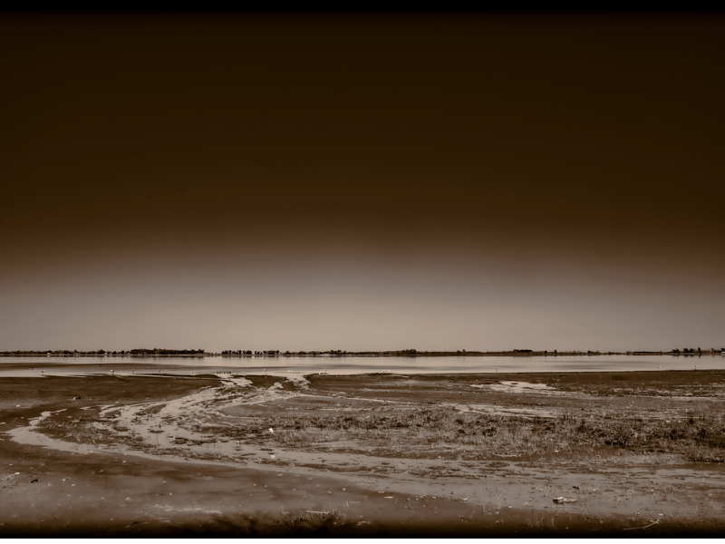 Jonathan Barberi, Satori series, depicting a drought-stricken landscape in Argentina’s Pampas region through atmospheric sepia-toned composition 
