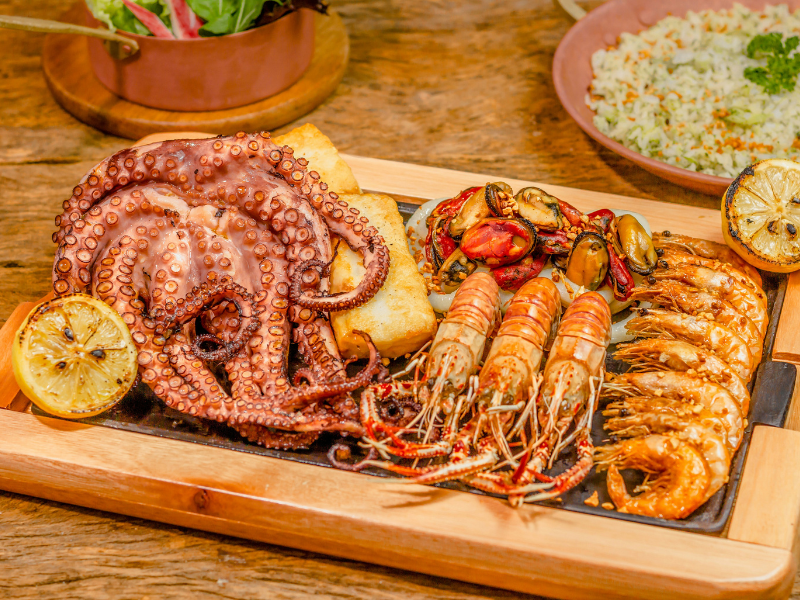 Seafood reflects the abundance of water and coast, bringing marine flavors and coastal culinary traditions to the table.