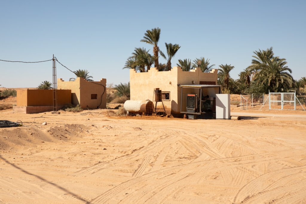 N’khaila fish farm in the arid landscape of the Sahrawi refugee camps in southwestern Algeria.