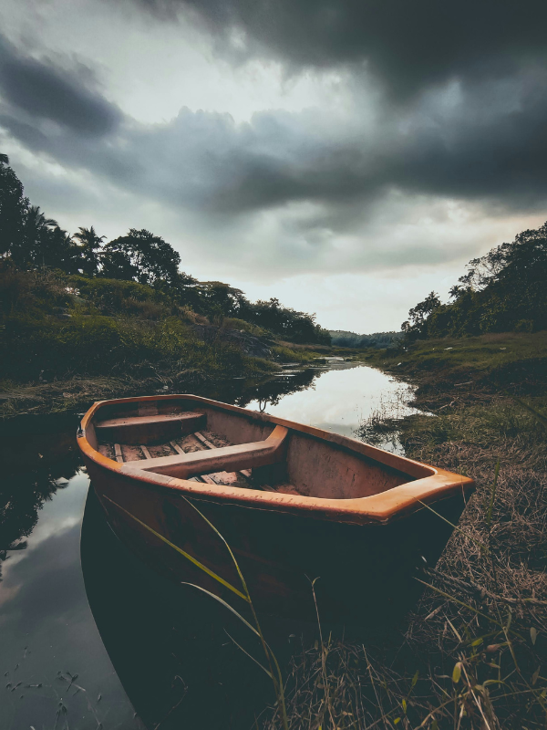 A quiet river beneath gathering clouds reveals another side of river sound, where changing weather, water levels, and human activity can continually reshape the acoustic environment.